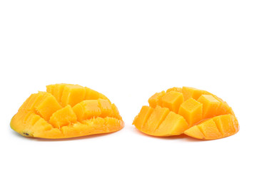 Luscious mango,  cut into a hat. 