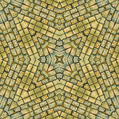 Kaleidoscope abstract background. Seamless pattern. Stone paveme