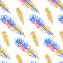 Summer and spring joyful pattern of bird feathers