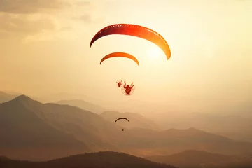 Afwasbaar Fotobehang Luchtsport paragliden