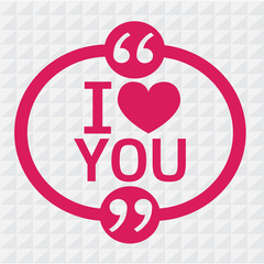 I LOVE YOU Lettering Illustration design