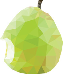 Eaten pear lowpoly polygon fruit vector art 