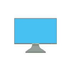 Computer monitor icon, cartoon style