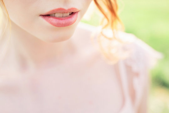Close-up of plumpy lips