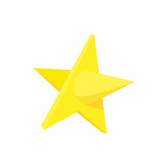 Gold star icon, cartoon style