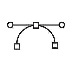 Bezier curve tool icon Illustration design