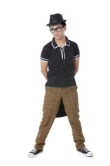  standing stylish asian man