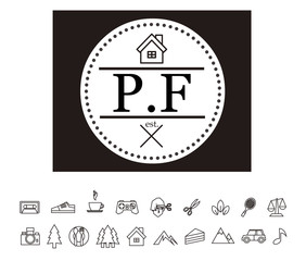 PF Initial Logo for your startup venture