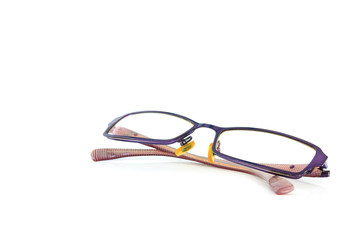 eye glasses on white background