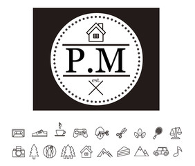 PM Initial Logo for your startup venture