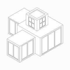 Modern house icon, isometric 3d style 