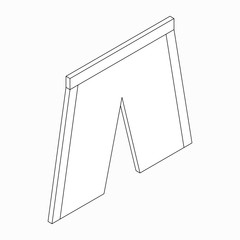 Shorts icon, isometric 3d style 