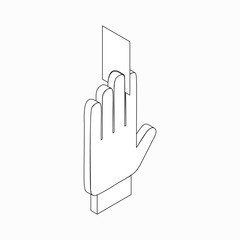 Referee showing card icon, isometric 3d style