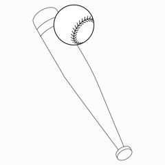 Baseball bat and ball icon, isometric 3d style