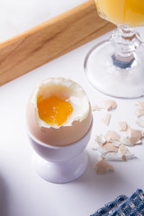 Romantic breakfast in bed.