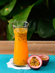passion Fruit Juice isolated on background