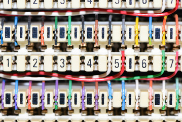 Close up of PABX panel