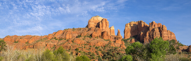 Panorama of Sunset at Cathedral Rock in Sedona Arizona