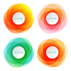 Set of colorful round abstract banners