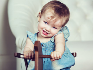 girl playing at home