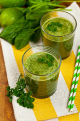 Green Juice Smoothie. Selective focus.