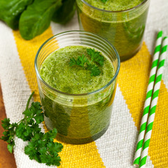 Green Juice Smoothie. Selective focus.