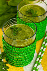 Green Vegetable Smoothie. Selective focus.