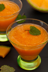 Melon Smoothie Drink. Selective focus.