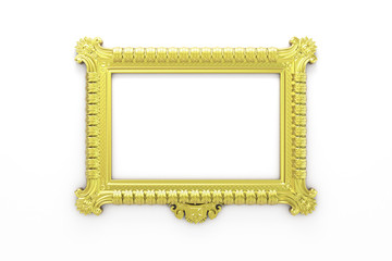 Golden frame isolated