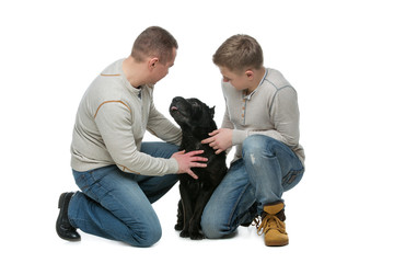 Father with son and dog