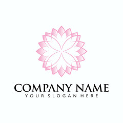 Beautiful abstract flower logo sign