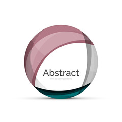 Circle logo. Transparent overlapping swirl shapes. Modern clean business icon