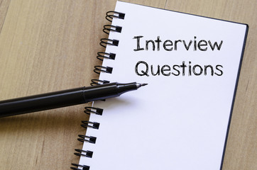 Interview questions write on notebook