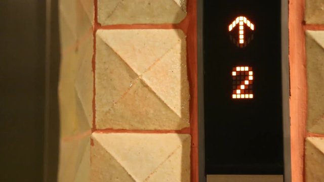 elevator digital display is going up