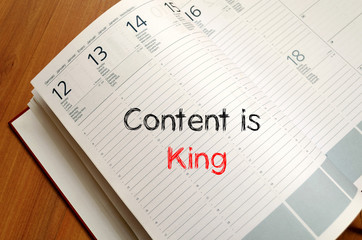 Contents is king write on notebook