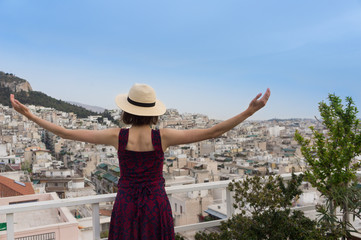 Happy young woman on vacation