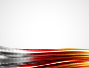 Shiny metallic wave curtain. Abstract background