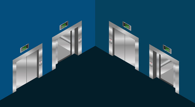 Elevator Isometric Design Set