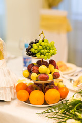Mixed fruits on the festive table