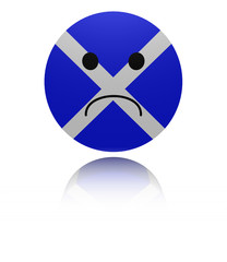 Scotland sad icon with reflection illustration