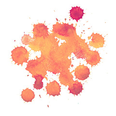 Abstract watercolor paint aquarelle hand drawn colorful splatter stain