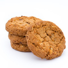 Oatmeal cookies with isolated background.