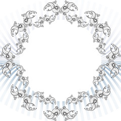 decorative elements in vintage style for decoration layout, fram