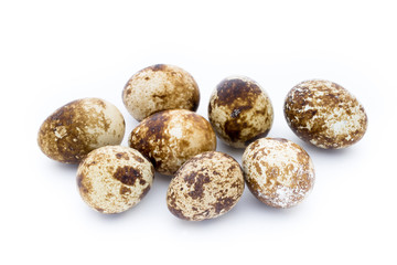 Obraz premium Quail eggs the isolated on a white background.