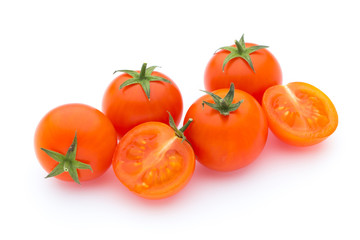 Tomato on the white isolatd background.