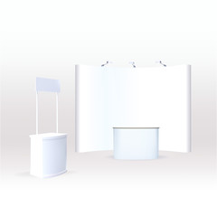 Trade exhibition stand, Exhibition Stand round, 3D rendering 