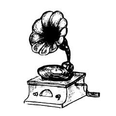 gramophone old vintage, vector