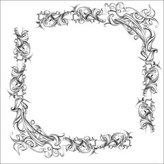 decorative elements in vintage style for decoration layout, fram