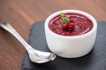 Refreshing cranberry sorbet 