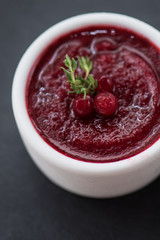 Refreshing cranberry sorbet 